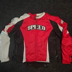 Red and white Speed Motorcycle jacket Size M Womans
